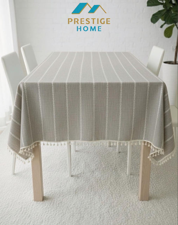 Classic Stripe Tassel Tablecloth