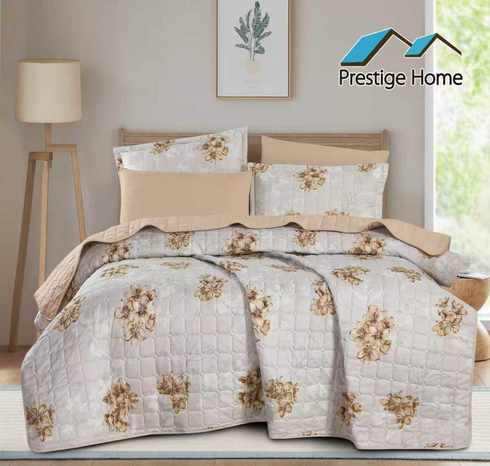 Golden Bloom Bedspread Set - Single
