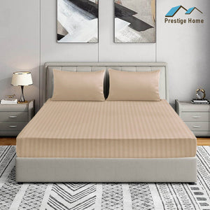Prestige Striped Bedsheet set - Double
