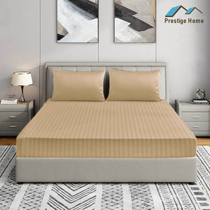 Prestige Striped Bedsheet set - Double