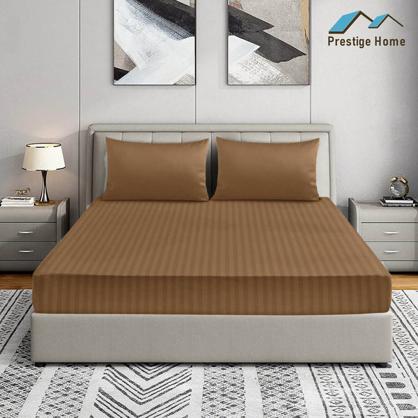 Prestige Striped Bedsheet set - Double