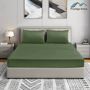Prestige Striped Bedsheet set - Double