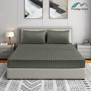 Prestige Striped Bedsheet set - Double