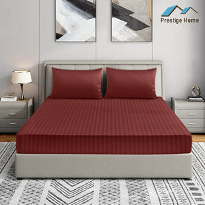 Prestige Striped Bedsheet set - Double