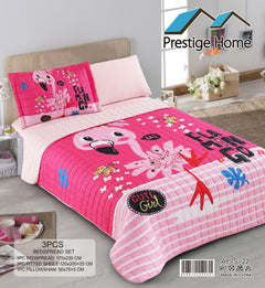 Flamingo Bedspread 3 pieces - Single