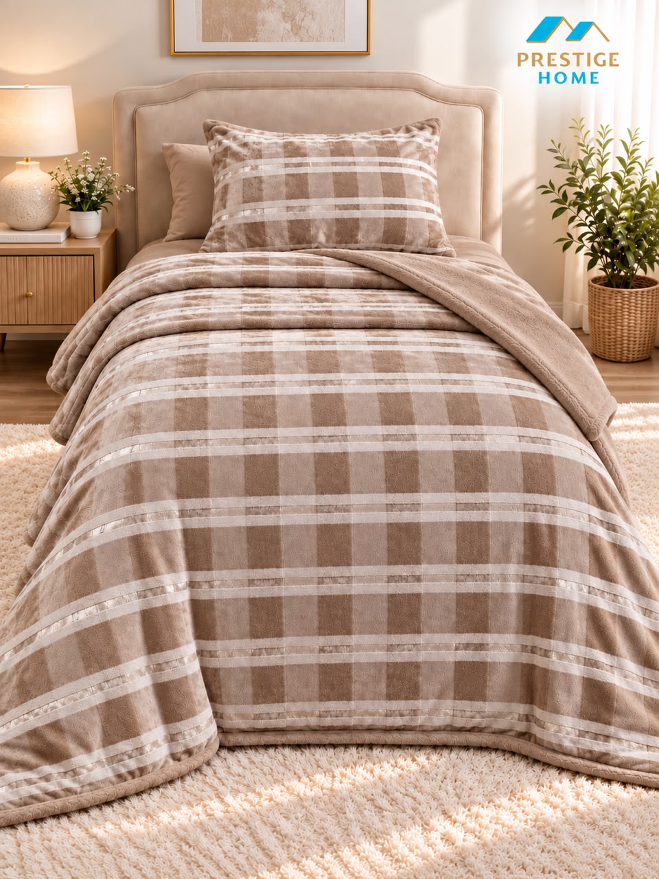 Squares Flannel Duvet Cover Set - Single