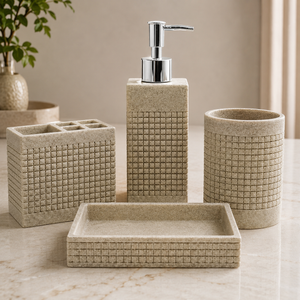 Gridstone Bathroom Set - Beige