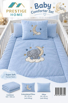 Blue Elephant Dreams Baby Comforter Set