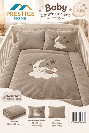Brown Moondust Baby Comforter Set