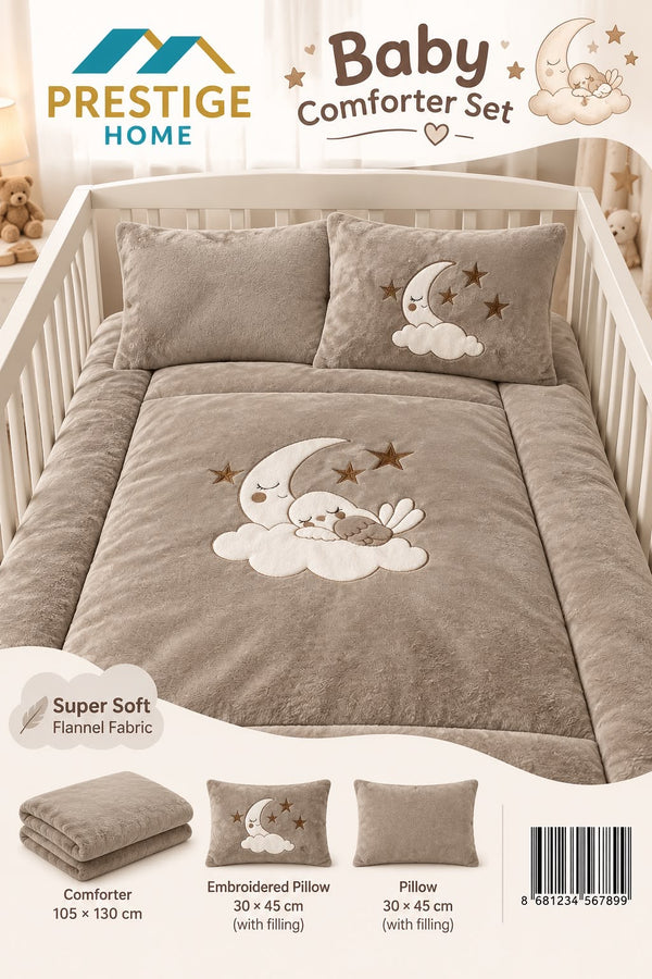 Brown Moondust Baby Comforter Set