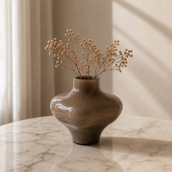 Amber Mist Glass Vase - Small