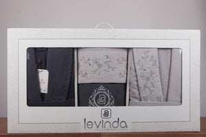 Levinda Royal Touch Embroidered Bathrobe Set - 6 pcs
