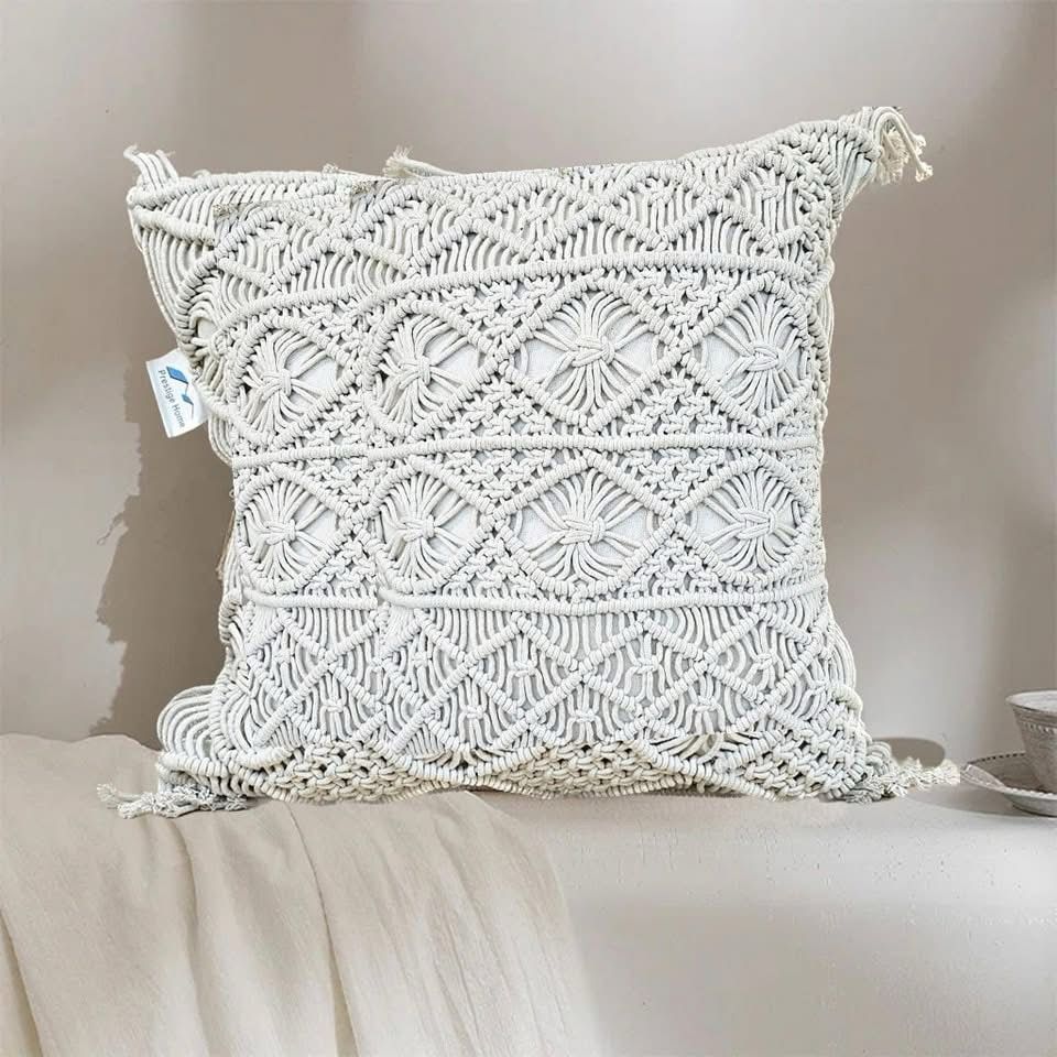 Boho Macrame Cushion - 45x45 cm