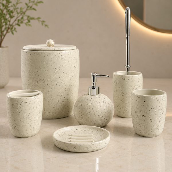 Pebble Luxe Bathroom Accessories Set – 6 Pieces